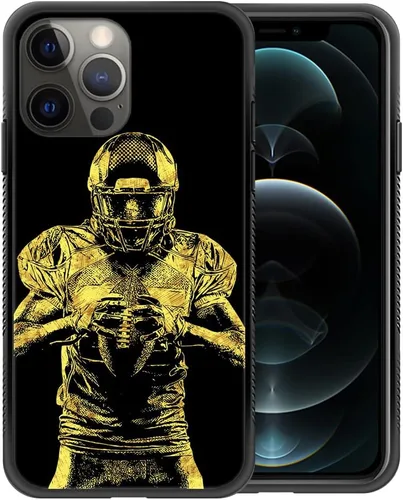 Funda compatible con iPhone 13, fundas de teléfono de fútbol americano para hombres y mujeres, goma de silicona suave totalmente envuelta, marco