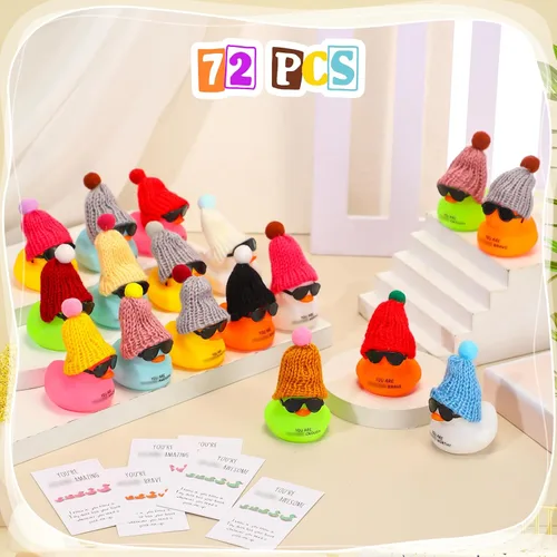 Miniatura 3 de Liliful Juego de 72 mini patos de goma inspiradores con gafas, regalos de agradecimiento motivacionales, regalos de agradecimiento para compañeros