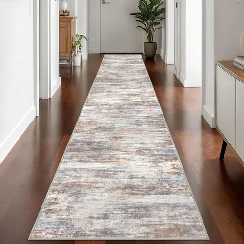 Miniatura 169 de KOZYFLY – Alfombra de pasillo moderna y lavable de diseño abstracto verde, 2 x 5 pies, antideslizante, suave y de pelo corto, ideal para cocina