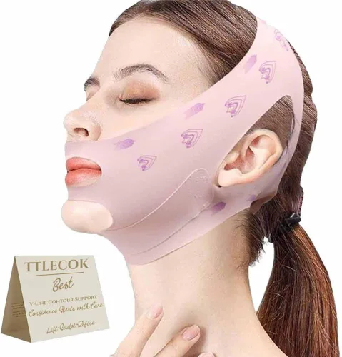 Correa de elevación facial en V, correa de barbilla para dormir, reductor de barbilla doble para mujeres, eliminador de escultor de línea de