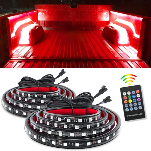 Nilight - TL-31 Kit de tira de luz RGB de 60 pulgadas para caja de camión, 180 LED, control remoto RF con interruptor de encendido y apagado,