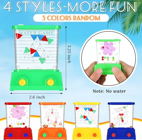 Miniatura 2 de Zhanmai 16 Piezas Juegos de Agua de Mano Mini Arcade Pez Lanzamiento de Anillos Baloncesto, Lanzamiento de Anillos de Agua Juguetes de Mano