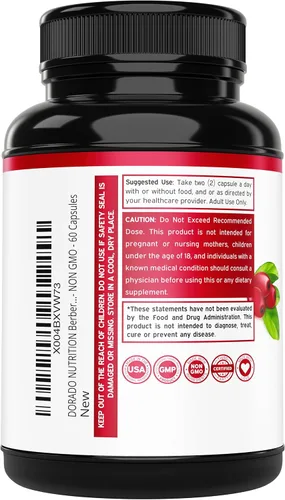 Miniatura 6 de Suplemento de berberina HCL (60 cápsulas) Soporte de salud intestinal premium para adultos y suplemento GLP-1 (60 unidades) Fórmula 14 en 1