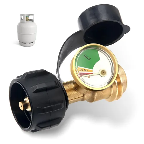 Miniatura 2 de Indicador de nivel de tanque de propano para tanques LP de 5 a 40 libras, detector de fugas, medidor de presión de gas universal para RV, cámper