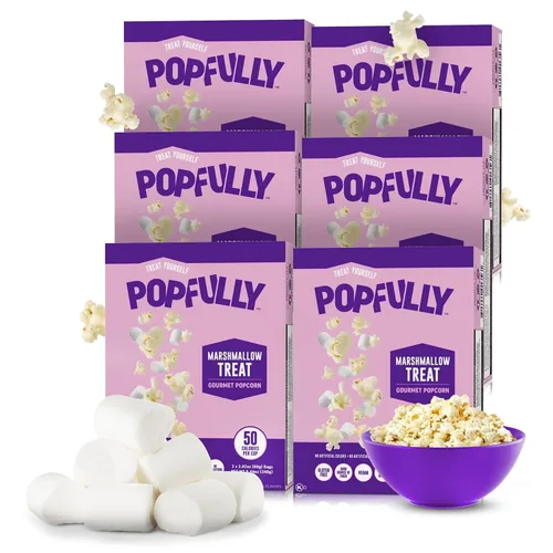 Miniatura 23 de POPFULLY Palomitas 94% libres de grasa totalmente explotadas, bolsas para compartir, sabor a mantequilla ligera, gran explosión, bolsas