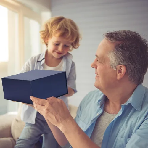 Miniatura 6 de Paquete de 4 Cajas de Regalo de 8x8x4 Pulgadas con Tapas de Cierre Magnético, Caja Magnética Azul para Boda, Propuesta de Padrinos y Damas de Honor