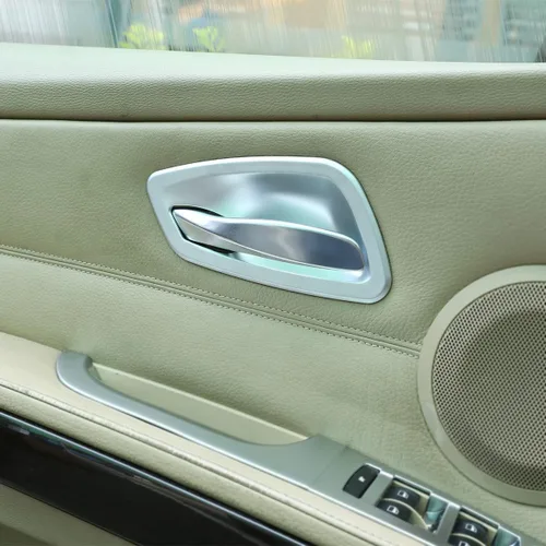 Accesorios de coche ABS cromo interior puerta tazón cubierta Trim 4pcs para BMW E90 3 serie 2005-2012 (plata)