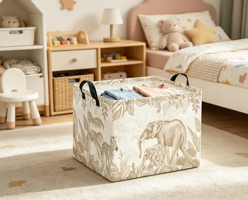 Miniatura 6 de Cesta rectangular de almacenamiento para bebés y niños, para el hogar, cocina, niñas, lindo contenedor de almacenamiento de juguetes, organizador