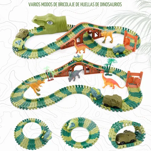 Miniatura 2 de GIAT Juguetes de Pista de Dinosaurios - Los Mejores Regalos de Cumpleaños para Niños y Niñas de 3 4 5 6 7 Años, Pista de Autos de Carreras
