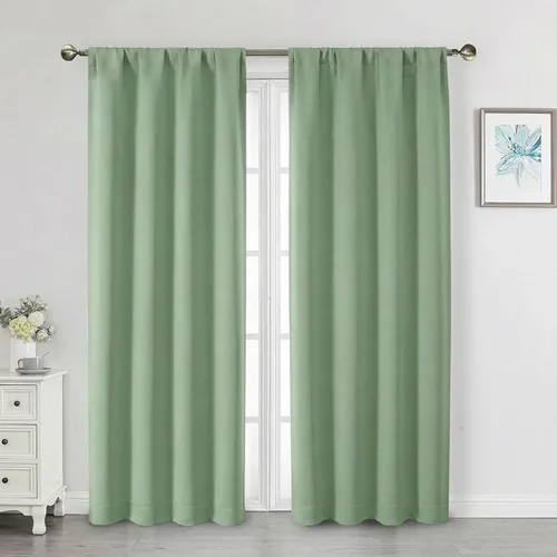 Miniatura 189 de Cortinas opacas para dormitorio, sala de estar, juego de 2 paneles de 54 pulgadas de largo, cortinas de oscurecimiento de habitación con aislamiento