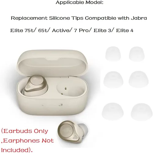 Miniatura 4 de Puntas de repuesto para auriculares compatibles con auriculares Jabra Elite 75t, 6 pares de puntas de silicona compatibles con Soundcore Liberty