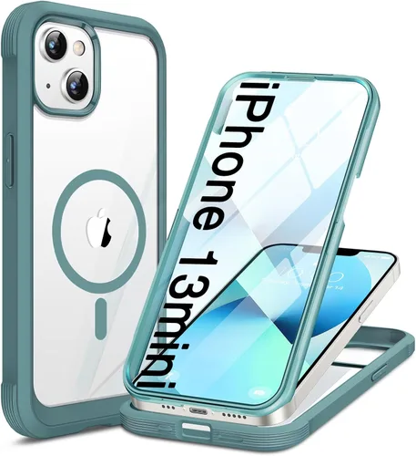 Miniatura 121 de Miracase Funda para iPhone 13 de 6.1 pulgadas, [sin burbujas] funda de teléfono de cuerpo completo con pantalla de vidrio completa integrada, sin