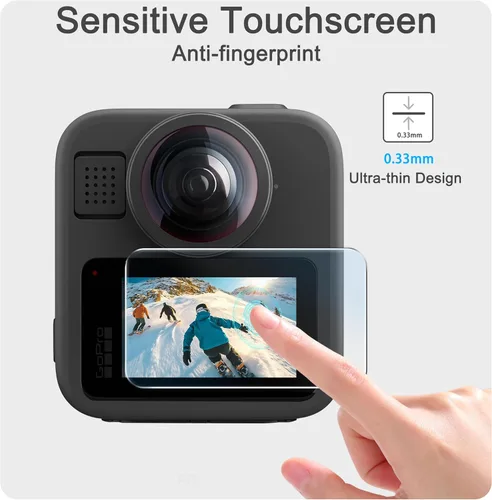 Miniatura 5 de FiTSTILL Protector de pantalla de vidrio templado para Go Pro MAX2/MAX360 2025/MAX Fusion (2019), resistente a los arañazos, pantalla LCD de vidrio