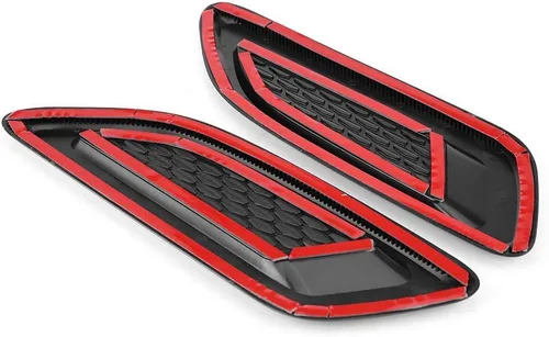 Miniatura 5 de Ventiladores de ventilación para capó de automóvil, 2 piezas de cubierta de ala de aire para automóvil, cubierta exterior decorativa, capó de Negro