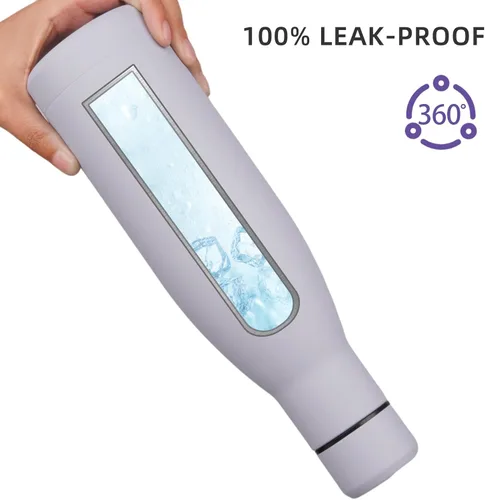 Miniatura 4 de BJPKPK Botella de Agua Aislada 17oz Botellas de Agua de Acero Inoxidable Apta para Lavavajillas Metal Térmica Mantiene Frío y Caliente, Gris Niebla