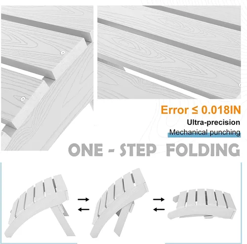 Miniatura 7 de MXIMU Taburete otomano plegable Adirondack para exteriores: Taburete de plástico HIPS para patio, fácil montaje, reposapiés para todo tipo de clima