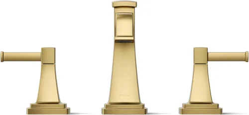 Miniatura 9 de KOHLER K-27399-4K-2MB Riff - Grifo de lavabo de baño amplio, grifos de baño de 3 agujeros con drenaje clicker, 1.0 GPM, latón moderno cepillado