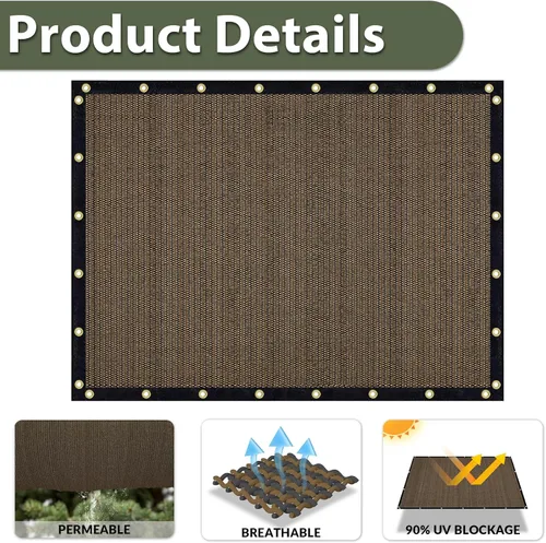 Miniatura 3 de Amagenix Paño de sombra para exteriores, 6 x 8 pies, cubierta de sombra de pérgola moca con 90% de tasa de sombreado para jardín, patio trasero