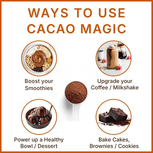Miniatura 4 de MegaPlants Cacao Magic (50 porciones) Mezcla de superalimento de 5 hongos Melena de león, Reishi, Chaga, Cordyceps, Cola de Pavo Batido