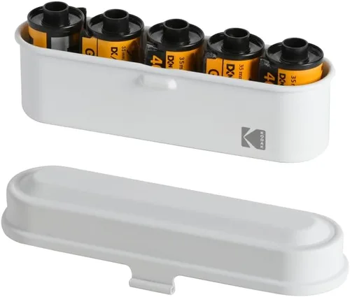 Miniatura 9 de Estuche para película Kodak - para 5 rollos de películas de 35 mm - estuche compacto y retro de acero para ordenar y proteger rollos de película Azul