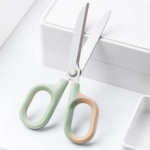 Miniatura 7 de Tijeras multiusos de oficina para manualidades y manualidades, asas de agarre cómodo, tijeras afiladas resistentes (blanco)
