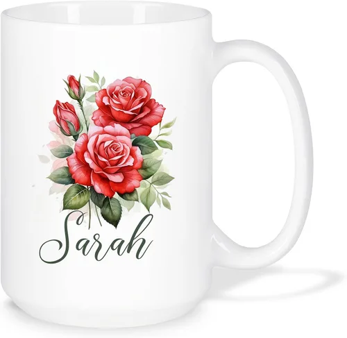 Miniatura 8 de Taza personalizada para amantes de los girasoles con nombre, regalos personalizados para amantes de las flores, taza de café de cerámica
