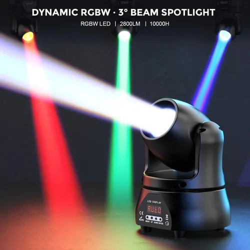 Miniatura 5 de 2PCS 40W LED de cabeza móvil luz RGBW haz iluminación escenario focos con sonido DMX activado modo automático para fiestas, pista de boda, banda