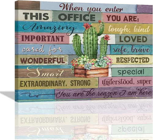 Miniatura 14 de At In This Office - Arte de pared inspirador para oficina, citas motivacionales, imágenes, lienzo, arte de pared con texto en inglés, We Are A Team