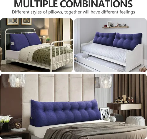Miniatura 4 de Almohada de cuña pequeña para cabecero; almohada para leer, para sentarse en la cama, almohada triangular de respaldo para adultos, almohada