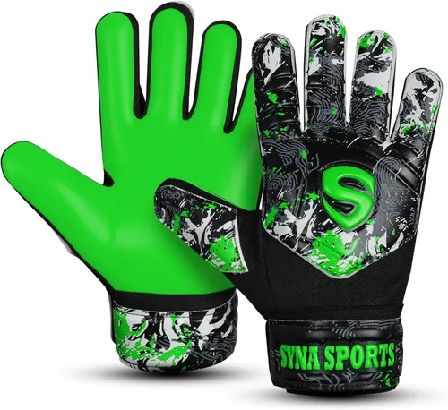Miniatura 9 de Guantes de portero de fútbol para niños y jóvenes, guantes de portero de fútbol de 0.157 pulgadas (0.157 in), antideslizantes, resistentes, palma