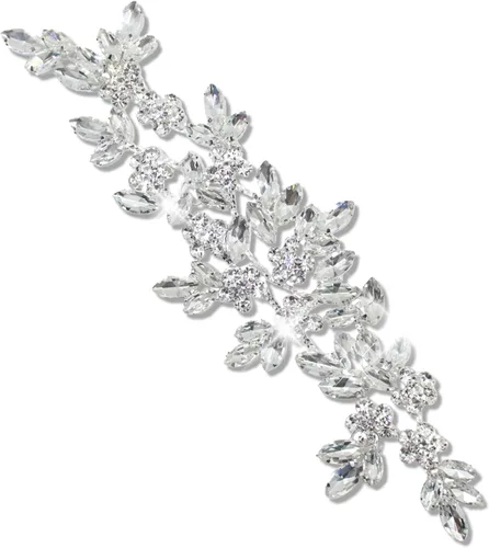 Miniatura 14 de PEARLY JUN Parches de apliques de cristal con diamantes de imitación para bricolaje, con cuentas, ropa de costura para cinturón de boda, vestidos