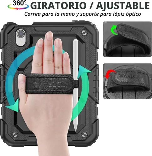 Miniatura 2 de SEYMAC stock Funda para iPad mini 7 (A17 Pro) 2024/Mini 6 de 8.3 pulgadas con protector de pantalla y soporte para lápiz