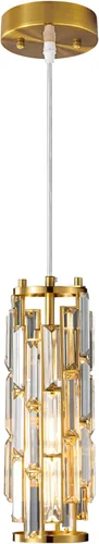 Miniatura 24 de LMQNINE Lámpara colgante de 4 luces doradas modernas, mini candelabros de cristal, lámpara colgante ajustable para cocina, isla, comedor, dormitorio