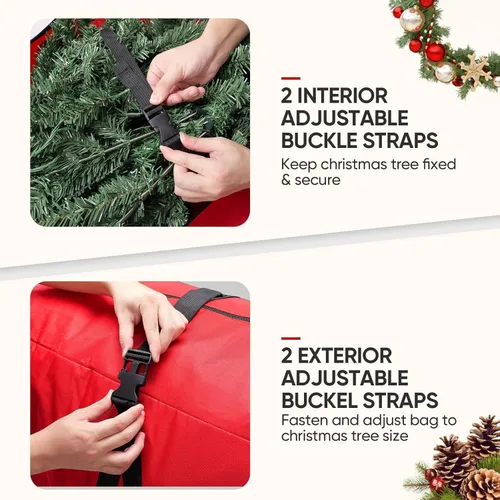 Miniatura 3 de BALEINE Bolsa de almacenamiento rodante para árbol de Navidad de 7.5 pies, 2 ruedas giratorias para fácil movimiento, tela Oxford 600D de servicio