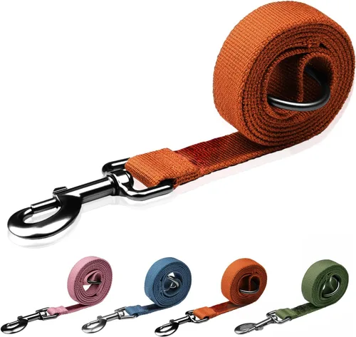 Miniatura 14 de Correa de perro beige para perros pequeños, 4 pies, 90% rayón derivado de bambú, correa de perro 10% poliéster, resistente y duradera, mango con una