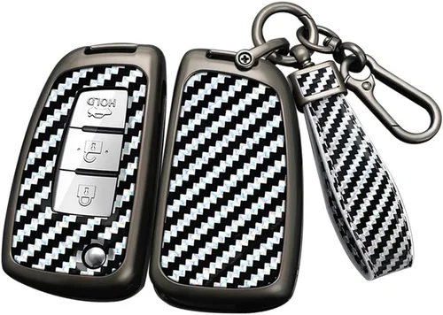 Miniatura 12 de ontto Funda de llavero para Nissan Flip Key Remote Metal con llavero apto para Nissan Rogue, Negro