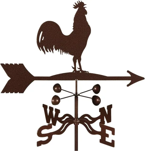 Miniatura 6 de EZ Vane - Veleta de gallo - Montaje en 4 caras, copas de viento, acabado de cobre antiguo, acero con revestimiento de polvo triple duradero, hecho a