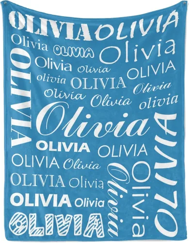 Miniatura 20 de Manta personalizada con nombre para niños y adultos, manta de franela personalizada con nombre Color 07