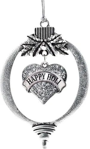 Miniatura 57 de Inspired Silver - Red Merry - Adorno de Navidad plateado - Adorno de árbol de Navidad con dije de corazón con circonita cúbica - Decoración colgante