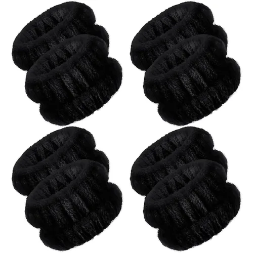 Chuangdi 4 pares de muñequeras para el lavado de la cara, muñequeras spa de microfibra, muñequeras absorbentes para mujeres, muñequeras para evitar