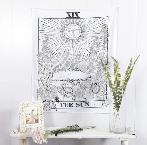 Miniatura 2 de Popular Handicrafts Tarot The Sun Tapestry - Colgante de pared medieval para decoración del hogar