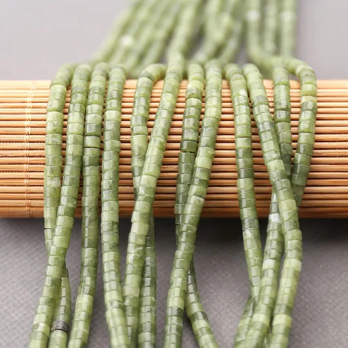 Miniatura 3 de 150 piezas de cuentas espaciadoras de jade natural africano de Transvaal, cuentas sueltas semipreciosas planas redondas de piedra de 4 mm*2 mm, Jade