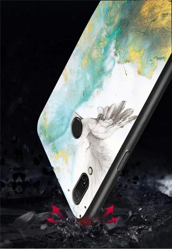 Miniatura 3 de IVY Funda de mármol de vidrio templado para Xiaomi Redmi Note 7 Pro/Redmi Note 7 - D