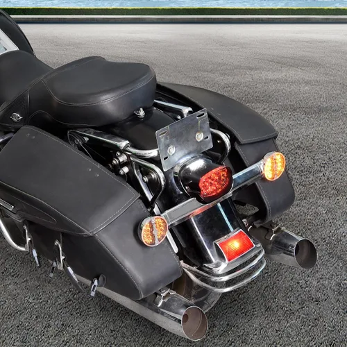 Miniatura 5 de Barra de luz LED trasera indicadora de señal de giro para Road King, lente ahumada, carcasa cromada, señal de giro para Harley Electra Glide