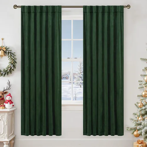 Miniatura 36 de LAMIT - Paneles de terciopelo beige para sala de estar de 72 pulgadas de largo, elegantes cortinas aisladas térmicamente e insonorizadas