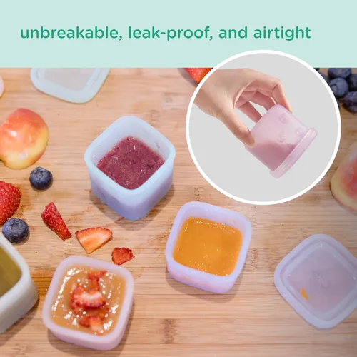 Miniatura 2 de Olababy Clear Sense - Contenedores de almacenamiento de silicona para alimentos para bebés, aperitivos, fórmula, puré, salsa y más, microplástico