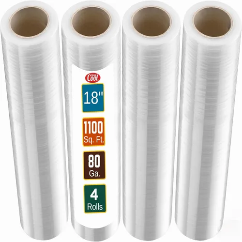 Miniatura 16 de Stretch Wrap - Rollos de plástico transparente para palé de plástico, resistente, 18 x 11 pulgadas, calibre 80 (grosor de 20 micras), autoadhesivo
