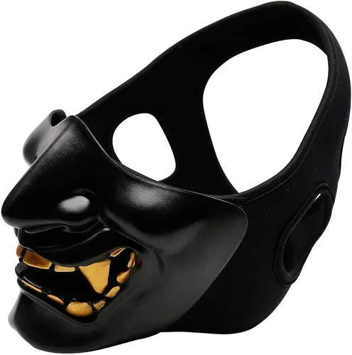 Miniatura 3 de Máscara de media cara, máscara de sonrisa del diablo, máscara de fiesta de Halloween, juego de rol, mascarada, fiesta de disfraces y accesorios