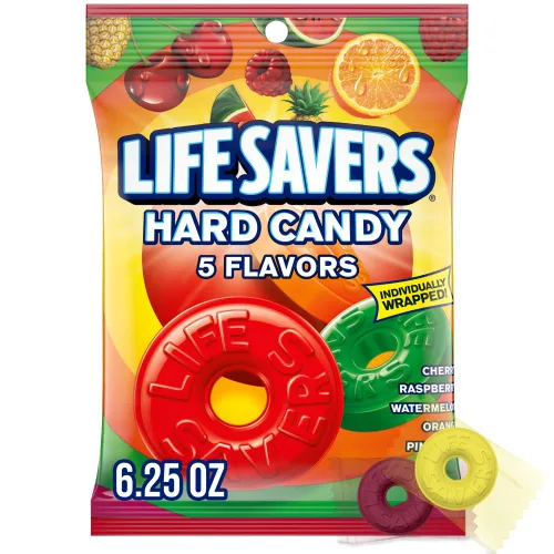 Miniatura 10 de LIFE SAVERS Mentas de Naranja, Envueltos Individualmente, Para Bocadillos, Compartir, Fiestas de Oficina y Almacenamiento en la Despensa, 6.25 oz