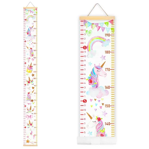 Miniatura 10 de Tabla de crecimiento de altura para bebés Regla colgante de pared de Mibote para niños, tabla de crecimiento de altura extraíble en lona 2 m x 20 cm